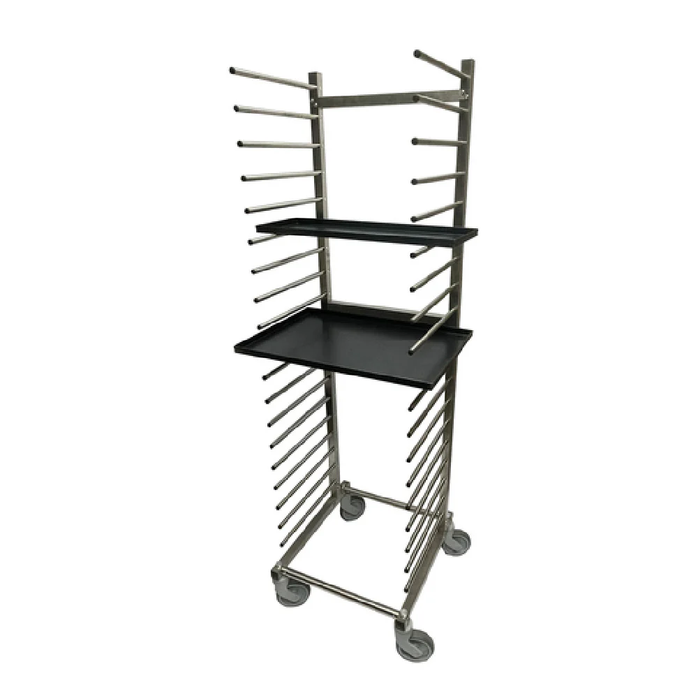 AMPTO CAR6040 19-1/2 Inch Mobile Bun Pan Rack with 20 Pan Capacity Stainless Steel AMPTO CAR6040 19-1/2 Inch Mobile Bun Pan Rack with 20 Pan Capacity Stainless Steel