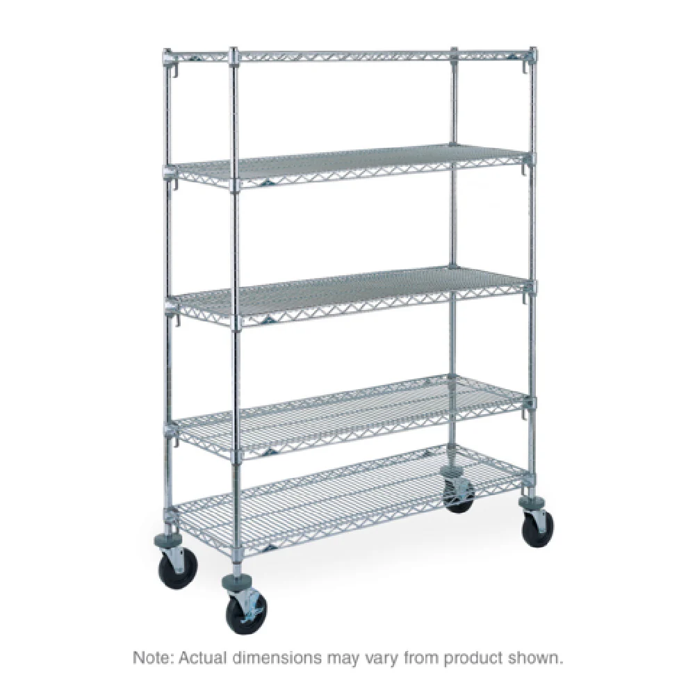 Metro 5A356EC 48 Inch Wire Shelving Cart with 5 Shelves Chrome Finish Metro 5A356EC 48 Inch Wire Shelving Cart with 5 Shelves Chrome Finish