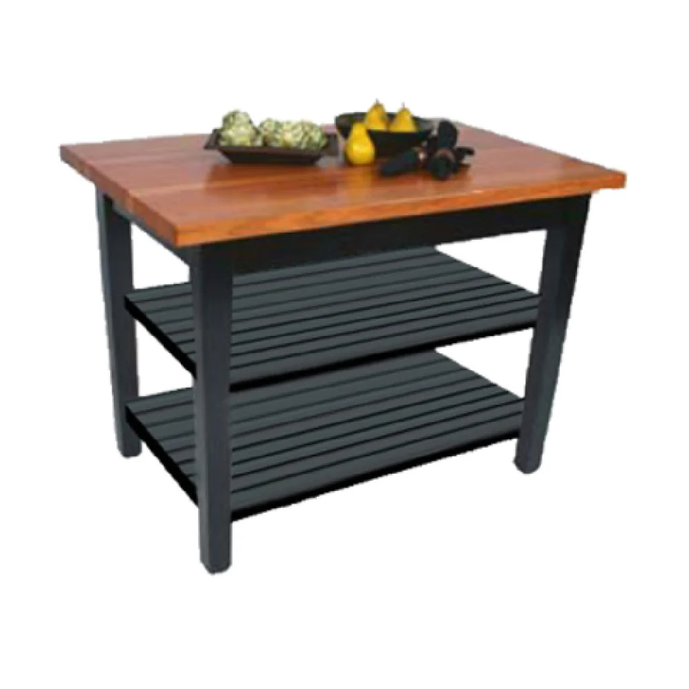 John Boos RN-C6024-2S 60 Inch Utility Table American Cherry Varnique Finish with 2 Undershelves John Boos RN-C6024-2S 60 Inch Utility Table American Cherry Varnique Finish with 2 Undershelves
