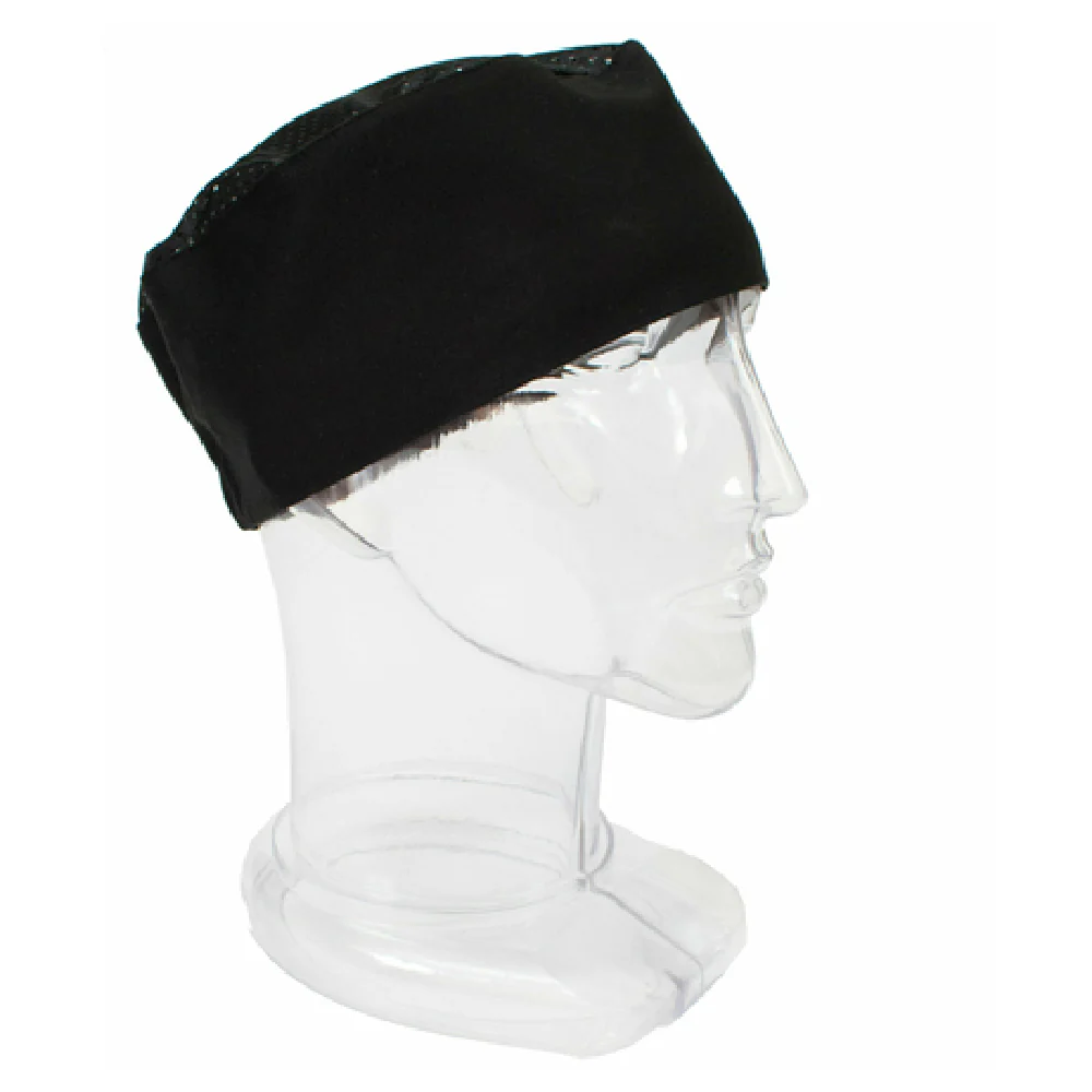 John Ritzenthaler Company RZCBBKM Chef Beanie Black Cotton with Mesh Top Panel