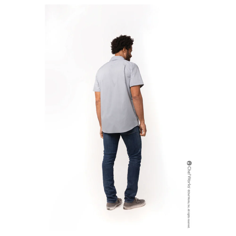 Chef Works SHC09-GRY-XL Cook's Shirt Men's Short Sleeve Gray with Pockets Chef Works SHC09-GRY-XL Cook's Shirt Men's Short Sleeve Gray with Pockets