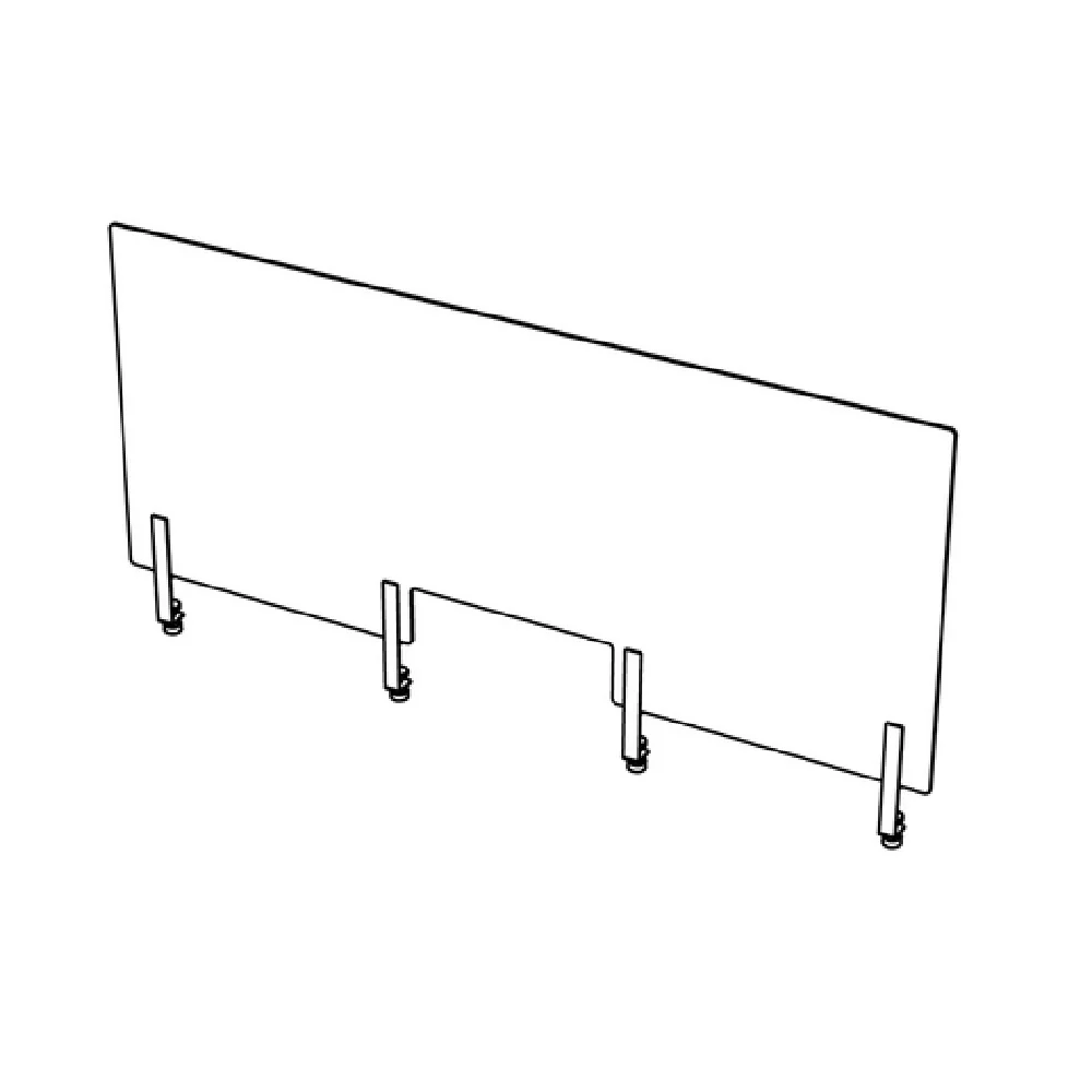 BauscherHepp VE-66052 62.5 Inch Venta Sneeze Guard Acrylic Glass With Aperture