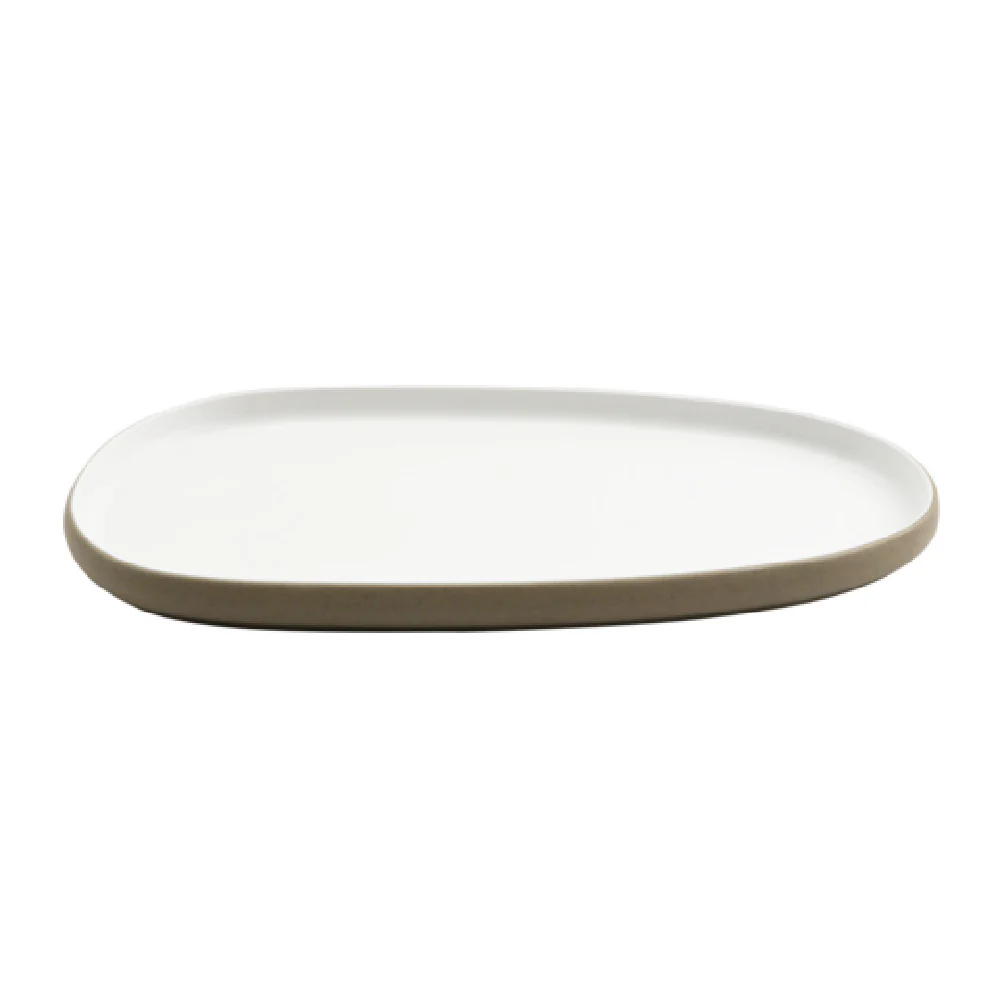 GET Enterprises 21382-TOH/SND 15 Inch Oblong Plate with Touch of Honey Interior Melamine