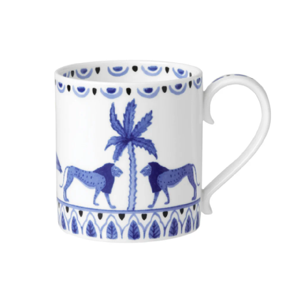 Steelite 82124AND0281V2 12.25 Oz Round Mug Coupe Sultans Garden Blue Bone China