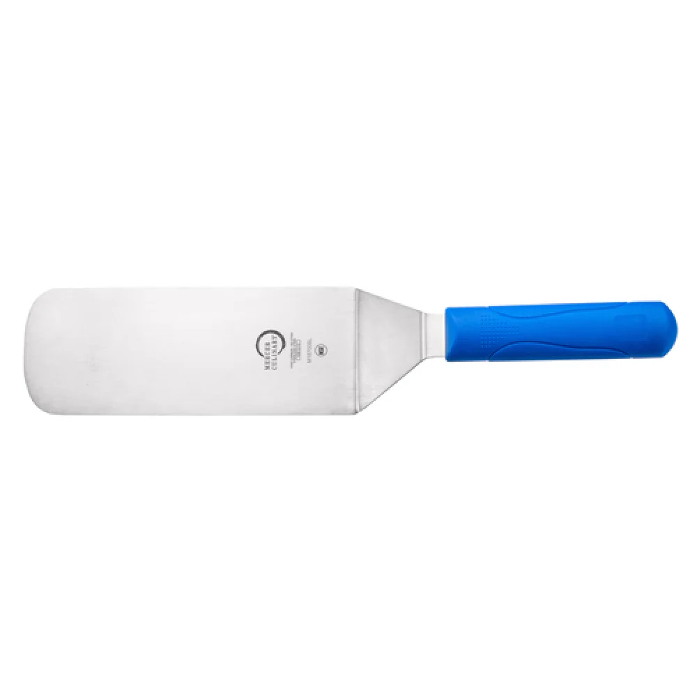 Mercer Culinary M18700BL 8 Inch Turner Blue Polypropylene Solid Japanese Steel