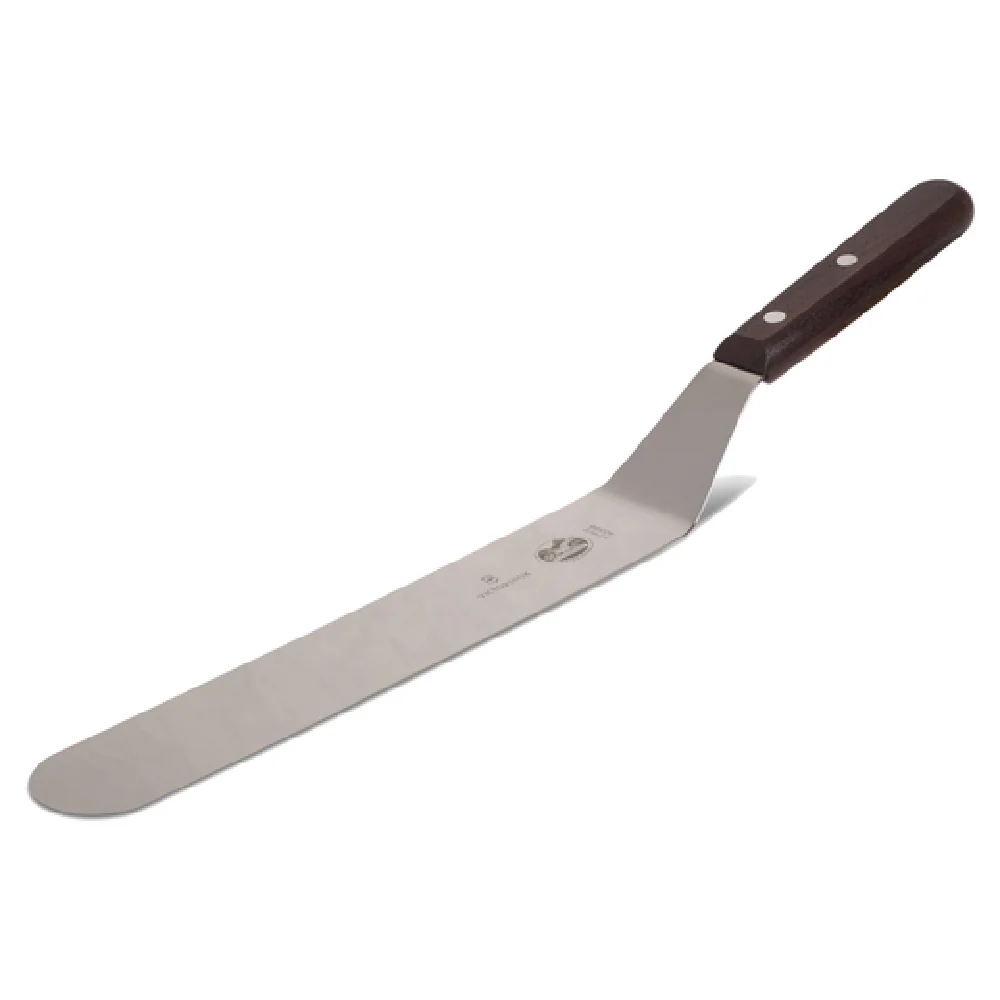 JB Prince V808 12 12Inch Offset Flexible Spatula Rosewood Brown High Carbon Stainless Steel JB Prince V808 12 12Inch Offset Flexible Spatula Rosewood Brown High Carbon Stainless Steel