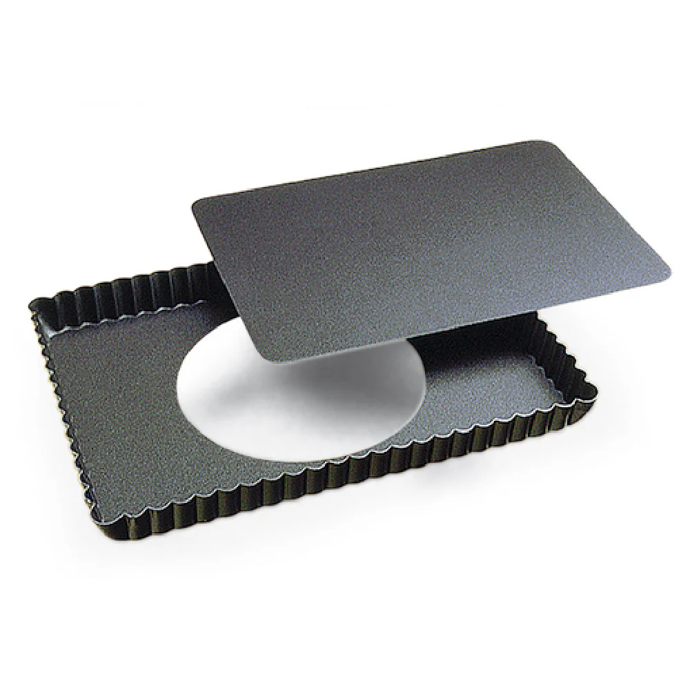 Louis Tellier 225810 11 Inch Gobel Tart Mold Rectangular Non-stick Removable Bottom