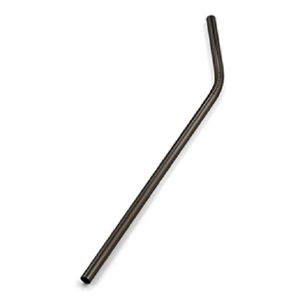 American Metalcraft STWB8 Straw 8 Inch Bended Stainless Steel Black 12 Packs