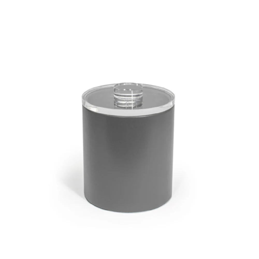 FOH RIB064GYL21 2qt Round London Ice Bucket Smoke With Acrylic Lid Includes One RIB014GYL21-BTM 2qt Round London Ice Bucket Base Smoke FOH RIB064GYL21 2qt Round London Ice Bucket Smoke With Acrylic Lid Includes One RIB014GYL21-BTM 2qt Round London Ice Bucket Base Smoke