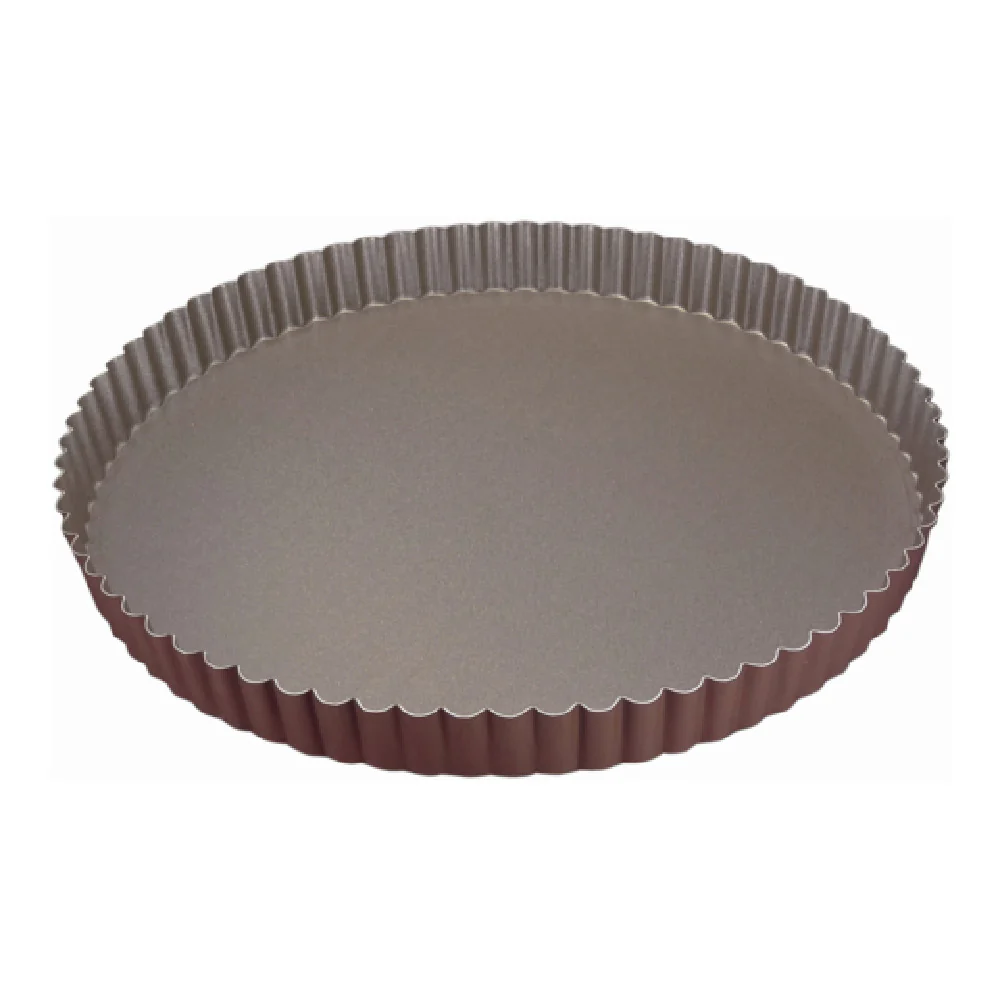 Louis Tellier 226332 10 Inch Tart Mold Non-stick Round Fluted Tin Plated