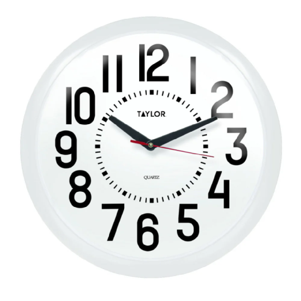 Taylor 6760 13-1/4 Inch Diameter Outdoor Clock All Metal White Bezel Weather Resistant Taylor 6760 13-1/4 Inch Diameter Outdoor Clock All Metal White Bezel Weather Resistant