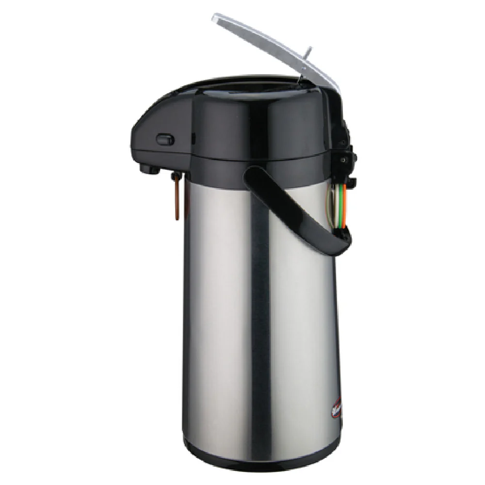 Winco AP-819 1.9 Liter Airpot Lever-Top Glass Liner Stainless Steel Winco AP-819 1.9 Liter Airpot Lever-Top Glass Liner Stainless Steel