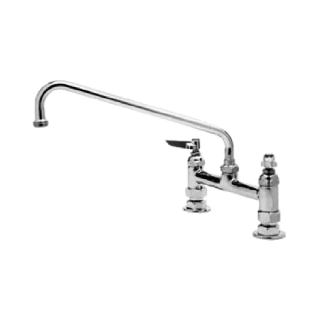 T&S Brass B-0221-M 12 Inch Mixing Faucet with Lever Handles Stainless Steel