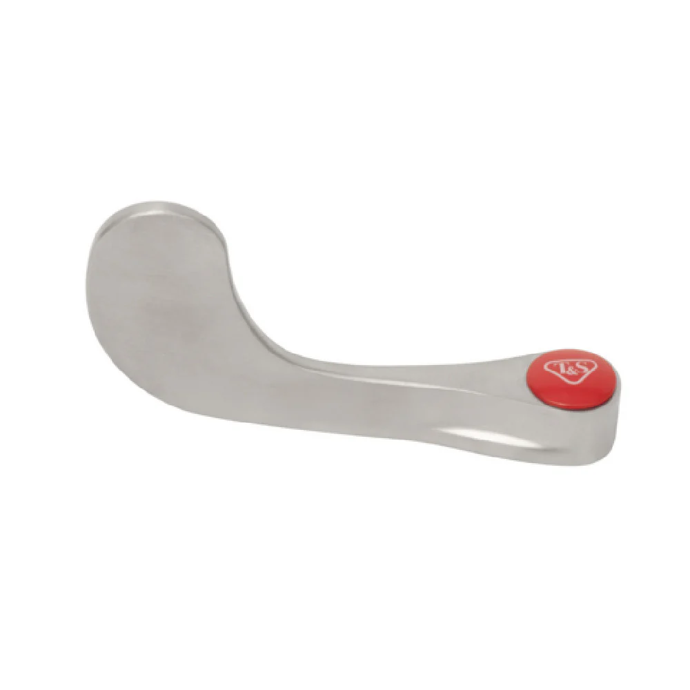 T&S Brass S-WH4H-NS 4 Inch Wrist Action Handle Stainless Steel with Red Index