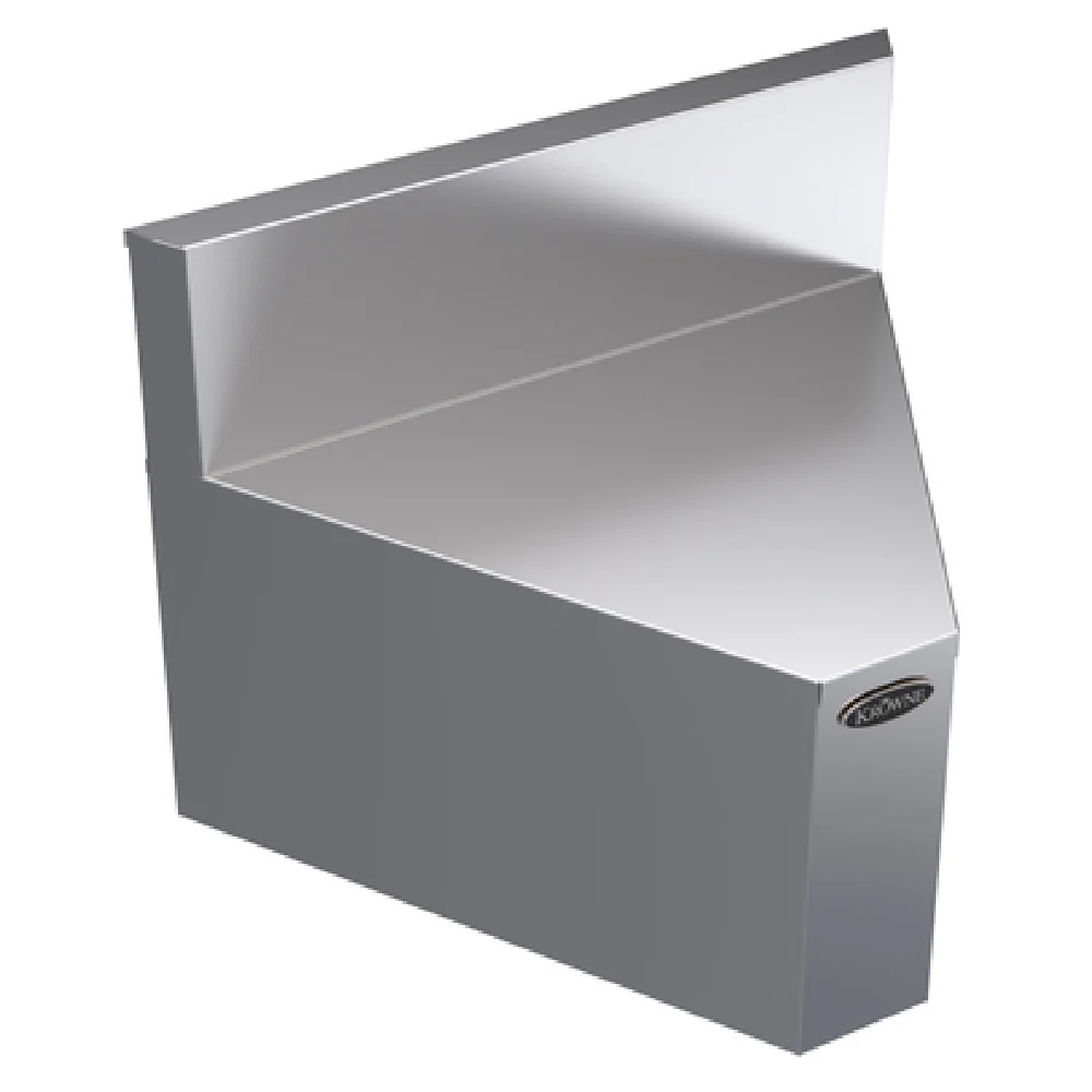 Krowne KR24-R60 29 Inch Underbar Angle Filler Stainless Steel Flat Top Clipped Corners