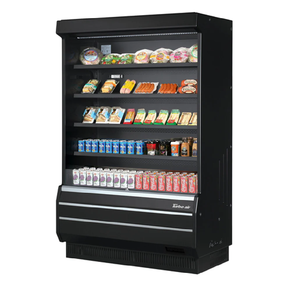 Turbo Air TOM-50B-SP(-A)-N 50-7/8 Inch Vertical Open Display Merchandiser 19.0 Cu. Ft. Capacity with Adjustable Stainless Steel Shelves Turbo Air TOM-50B-SP(-A)-N 50-7/8 Inch Vertical Open Display Merchandiser 19.0 Cu. Ft. Capacity with Adjustable Stainless Steel Shelves