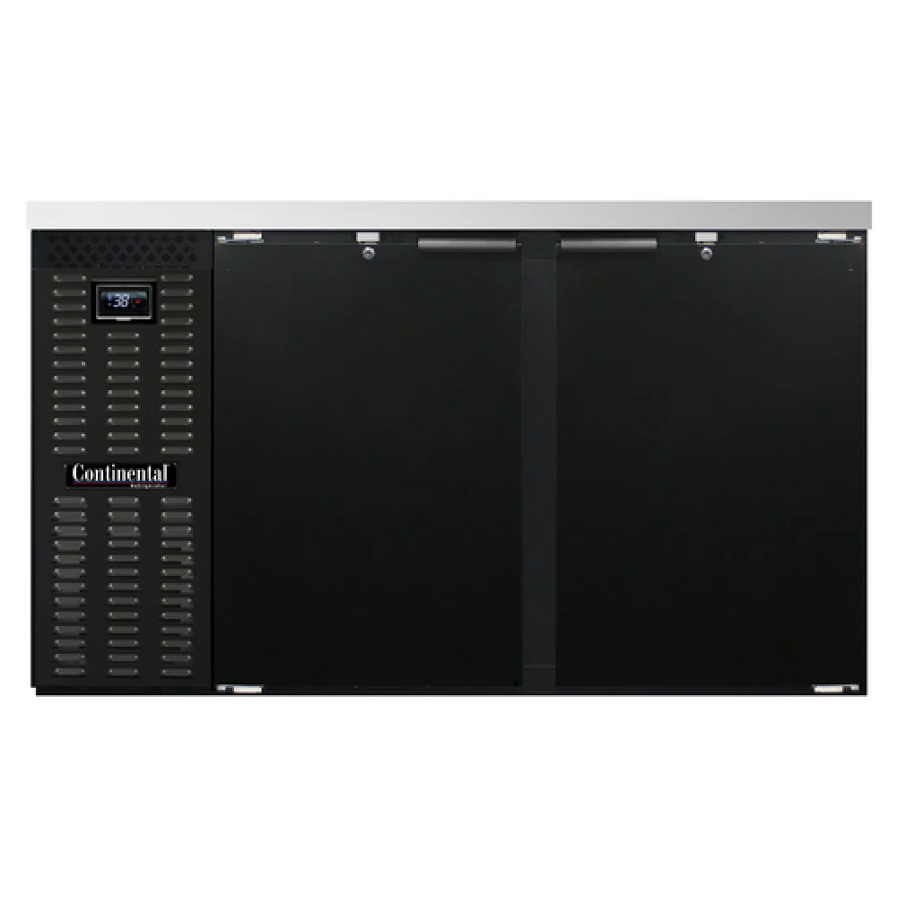 Continental Refrigerator BB59N 59 Inch Refrigerated Back Bar Cooler 22.0 cu ft Black Enamel Stainless Steel