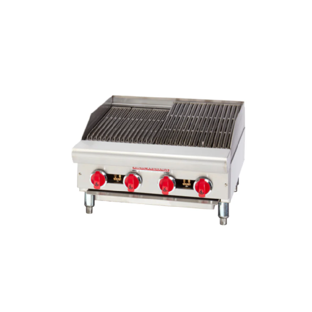 American Range ARSRB-12 12 Inch Charbroiler Gas Countertop with 2 Burners 30000 BTU