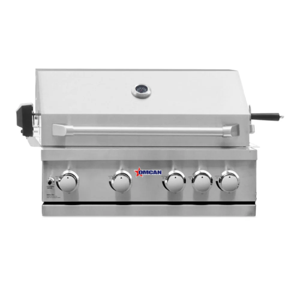 Omcan 47876 30 Inch Outdoor Gas BBQ Grill Stainless Steel with 58,000 BTU Burners