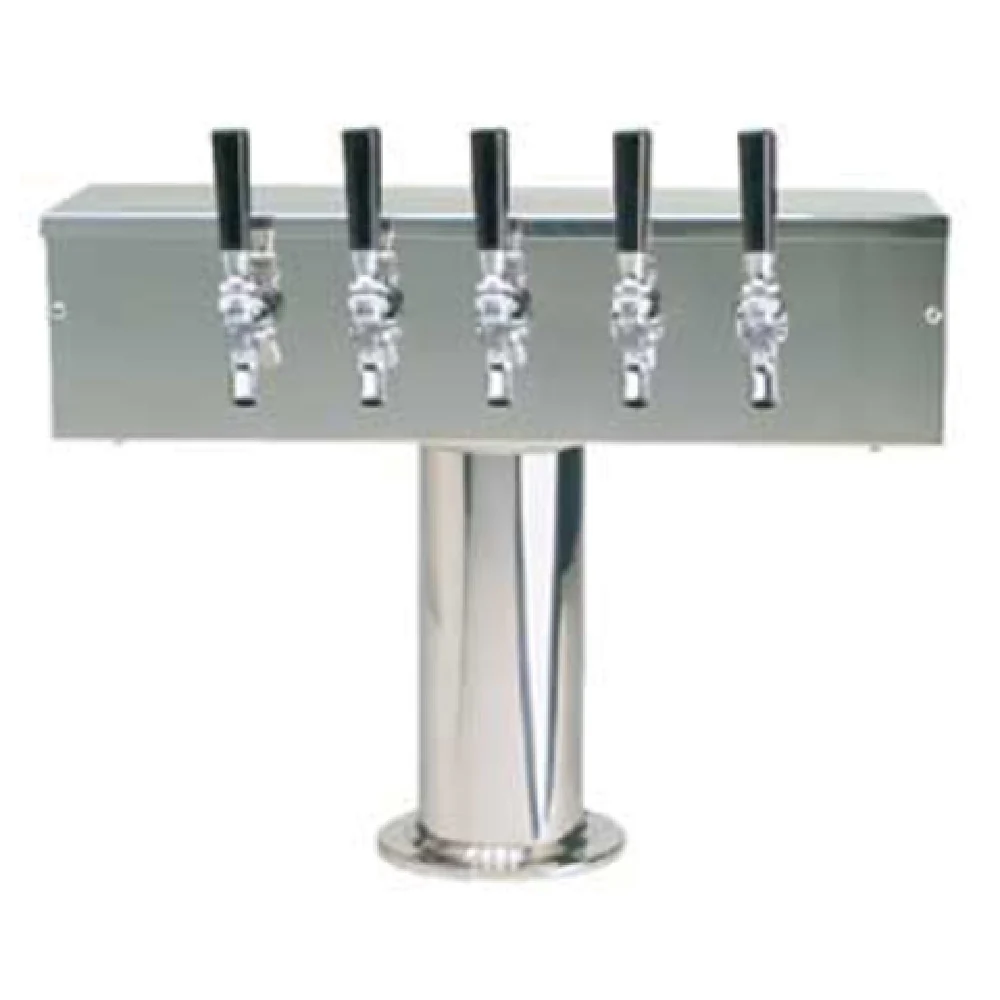 Micro Matic DS-355-PSS 20 Inch Air Cooled Draft Beer Tower Countertop with Faucets Polished Stainless Steel