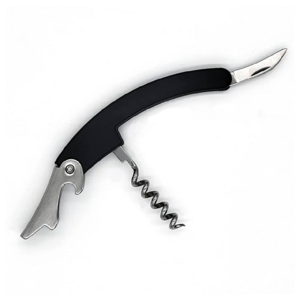 Spill-Stop 131-03 4-3/8 Inch Waiter Corkscrew Knife and Bottle Opener Black Plastic Nickel-Plated Spill-Stop 131-03 4-3/8 Inch Waiter Corkscrew Knife and Bottle Opener Black Plastic Nickel-Plated