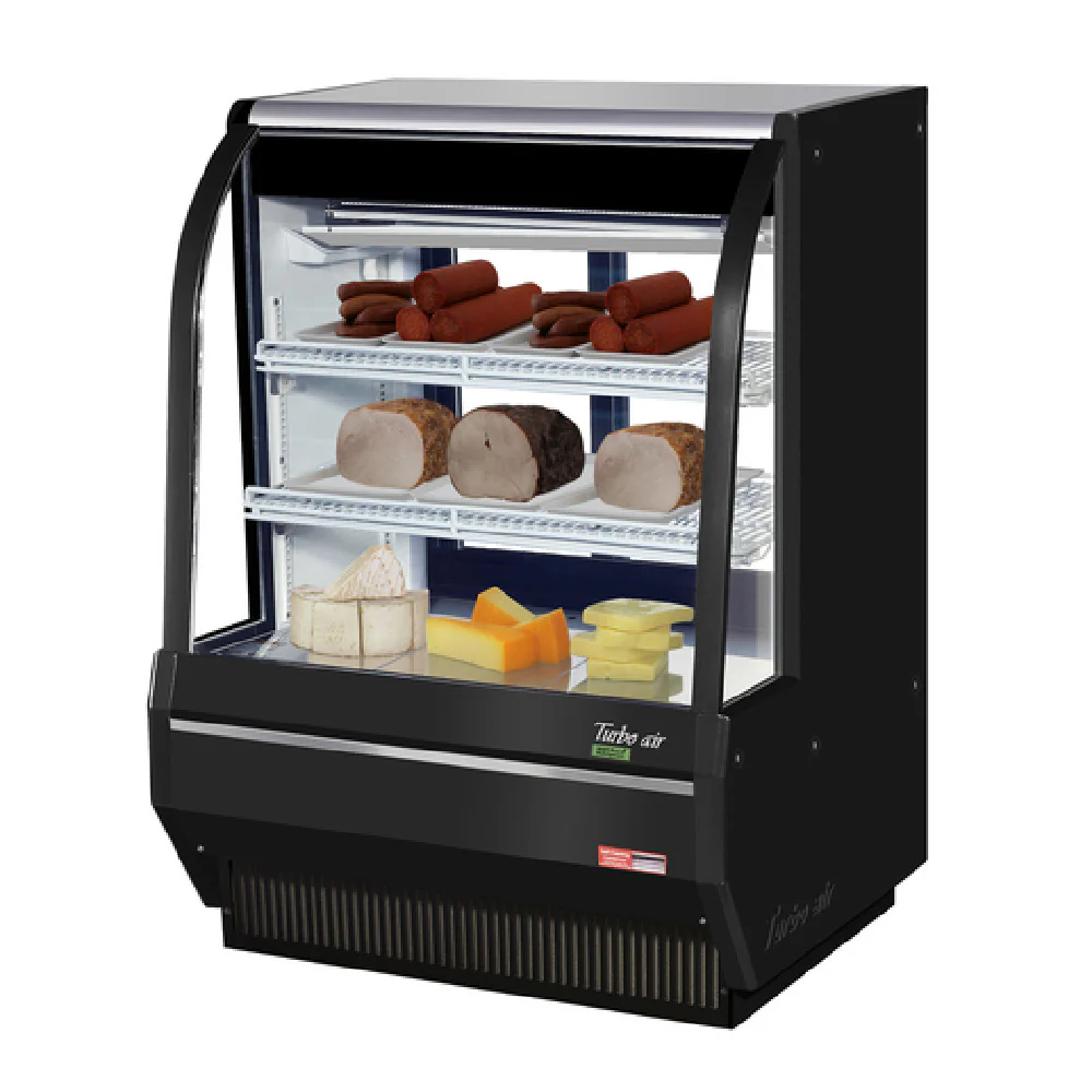 Turbo Air TCDD-36H-W-N 36 1/2 Inch Refrigerated Deli Case 12.1 cu.ft with Curved Glass