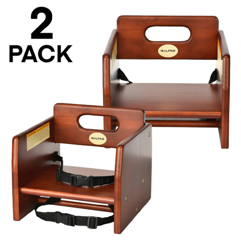 Alpine Industries ALP413-02-MA Wood Booster Seat 11 Inch Mahogany Finish with Straps 2 Packs Alpine Industries ALP413-02-MA Wood Booster Seat 11 Inch Mahogany Finish with Straps 2 Packs