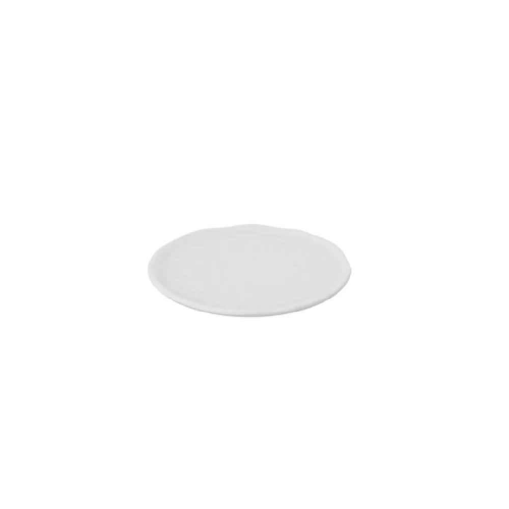 BauscherHepp T4712 8 Inch Diameter Round Plate Melamine Matte White with Glossy Flecks