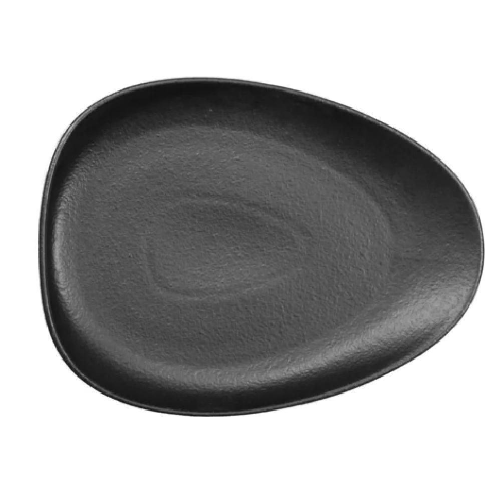 Vertex China OR-G12 10-3/8 Inch Gourmet Platter Matte Black Porcelain