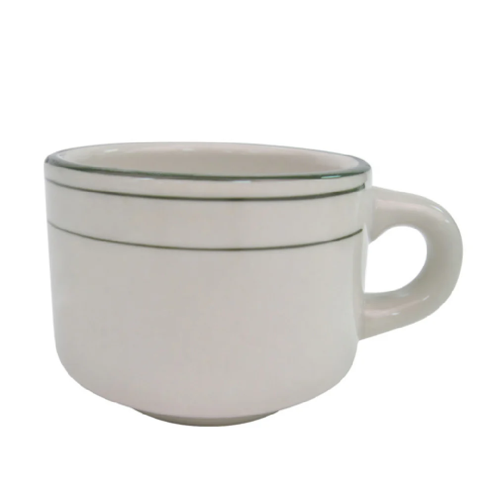 CAC China GS-23 7 Oz Coffee Cup Greenbrier Stoneware Round Dishwasher Safe