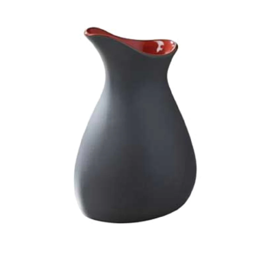 Revol 644375 3-1/2 Oz Porcelain Milk Pot With Red Pepper Glaze Black Matte Finish Revol 644375 3-1/2 Oz Porcelain Milk Pot With Red Pepper Glaze Black Matte Finish