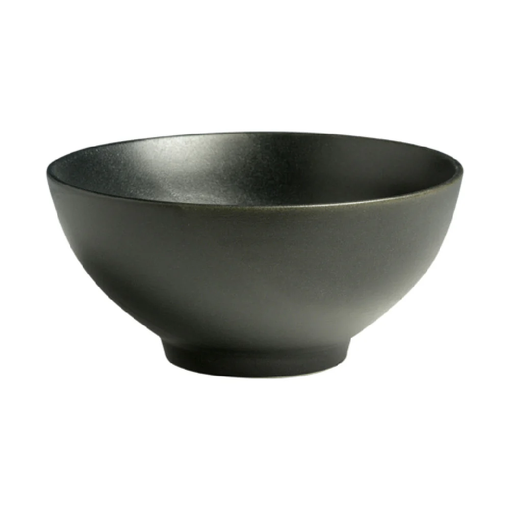 Cameo China 910-710154A 12 Oz Bowl Round Footed Dishwasher Microwave Safe Ceramic Black