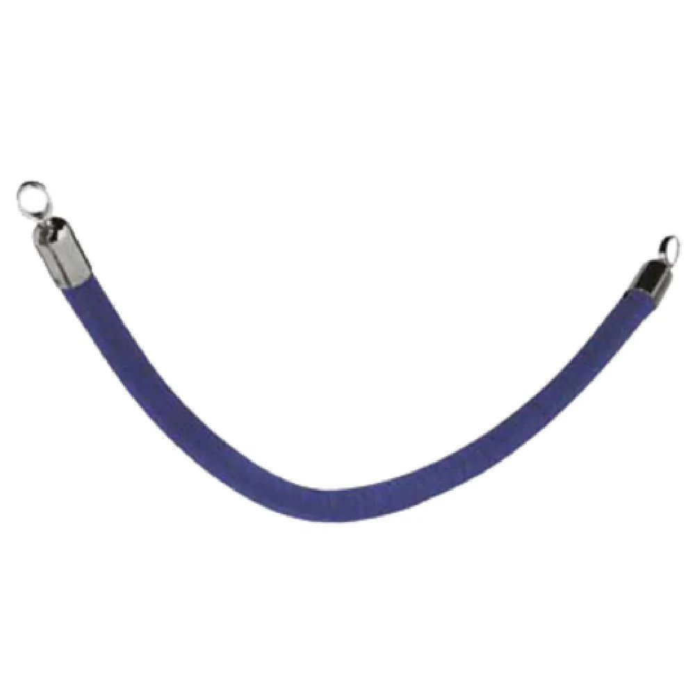 American Metalcraft RSCLRPCHBU 60 Inch Velour Crowd Control Stanchion Rope Blue Chrome