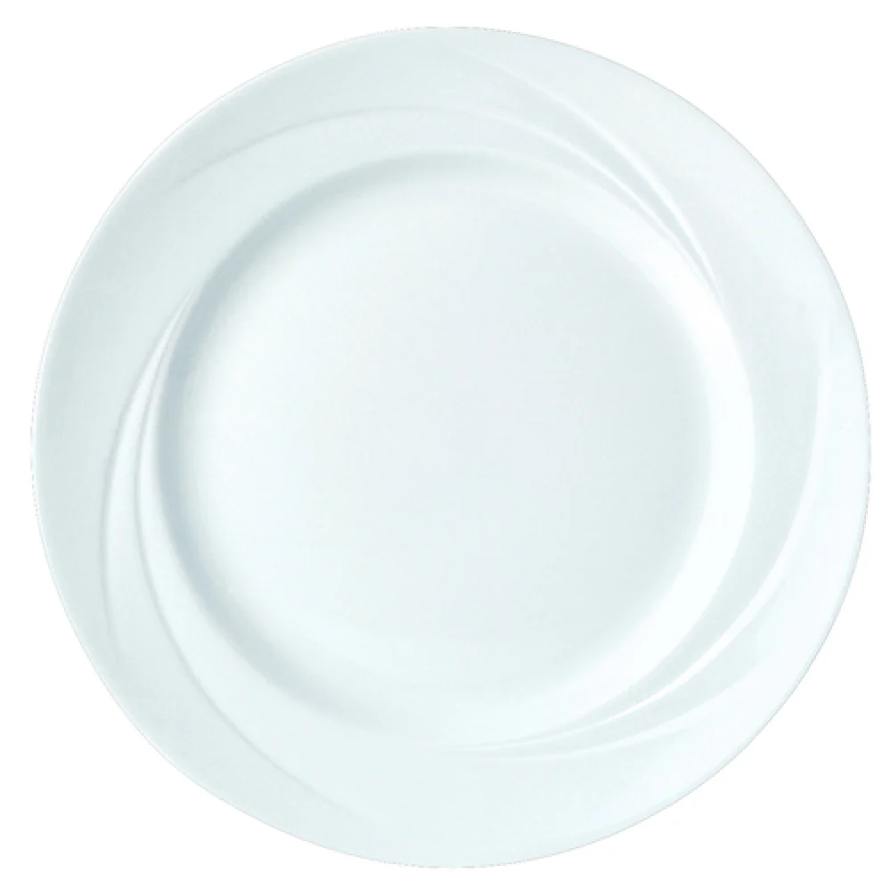 Steelite 9300C504 8 Inch Round Alumina Vitrified Plate with Curves