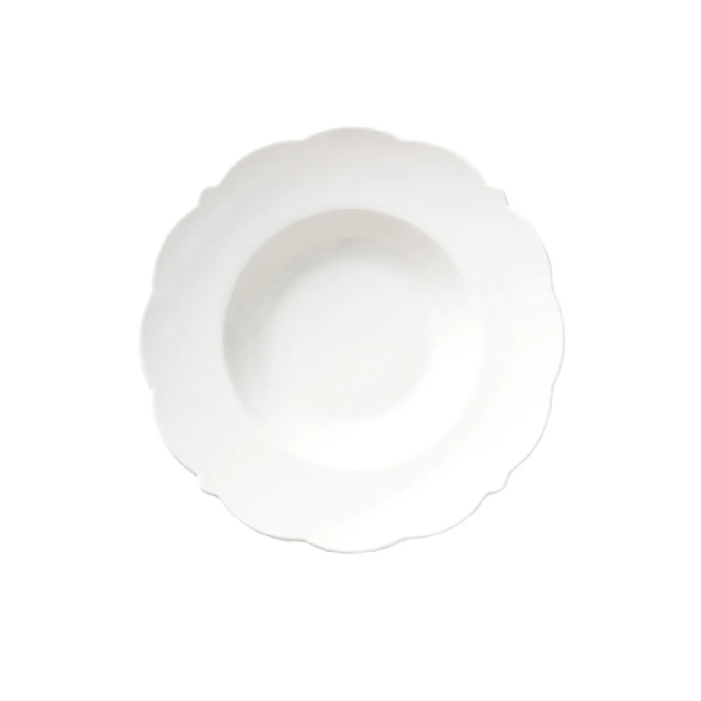 Libbey 977709912 9 1/2 Inch Scalloped Rim Soup Bowl Porcelain - 24 Packs