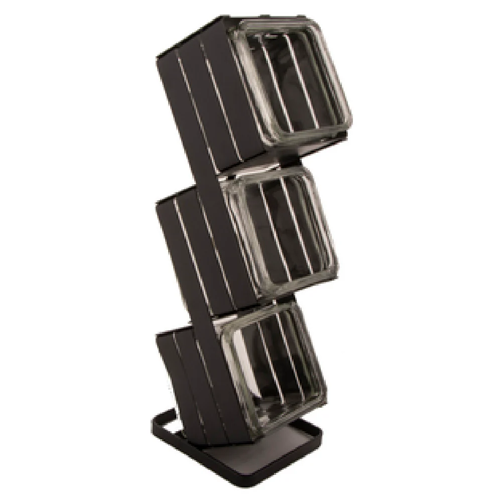 GET Enterprises MTS-34-MG-GA 12 Inch Condiment Stand 3-tier with Metal and Wood Accents GET Enterprises MTS-34-MG-GA 12 Inch Condiment Stand 3-tier with Metal and Wood Accents