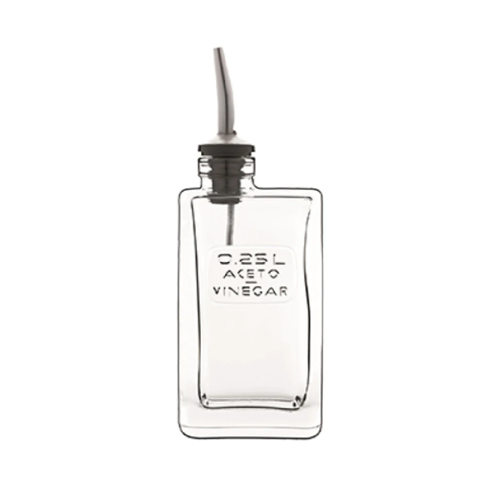 BauscherHepp 11603/01 8.5 Oz Vinegar Pouring Bottle Glass with Stainless Steel Pourer BauscherHepp 11603/01 8.5 Oz Vinegar Pouring Bottle Glass with Stainless Steel Pourer