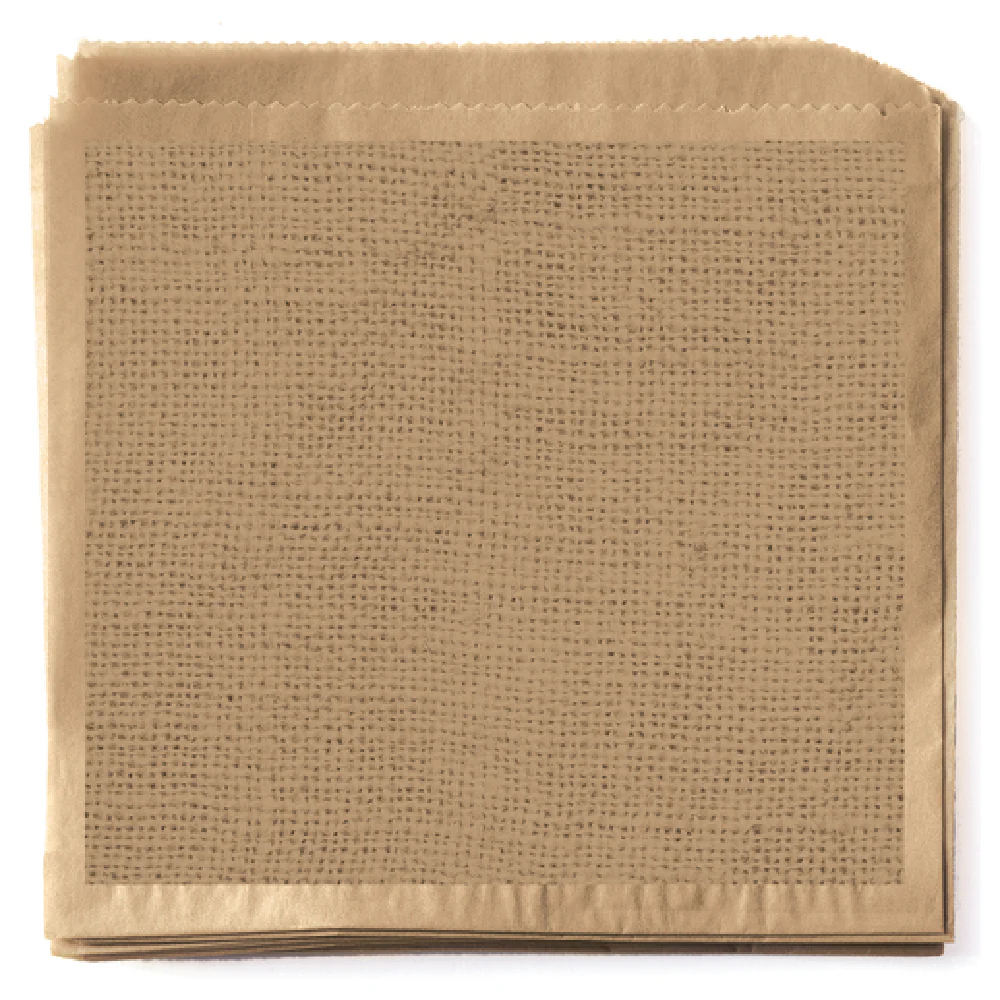 GET Enterprises P-BUR-77-BR 7 Inch Food-Safe Basket Liner Paper Burlap 2000 Packs