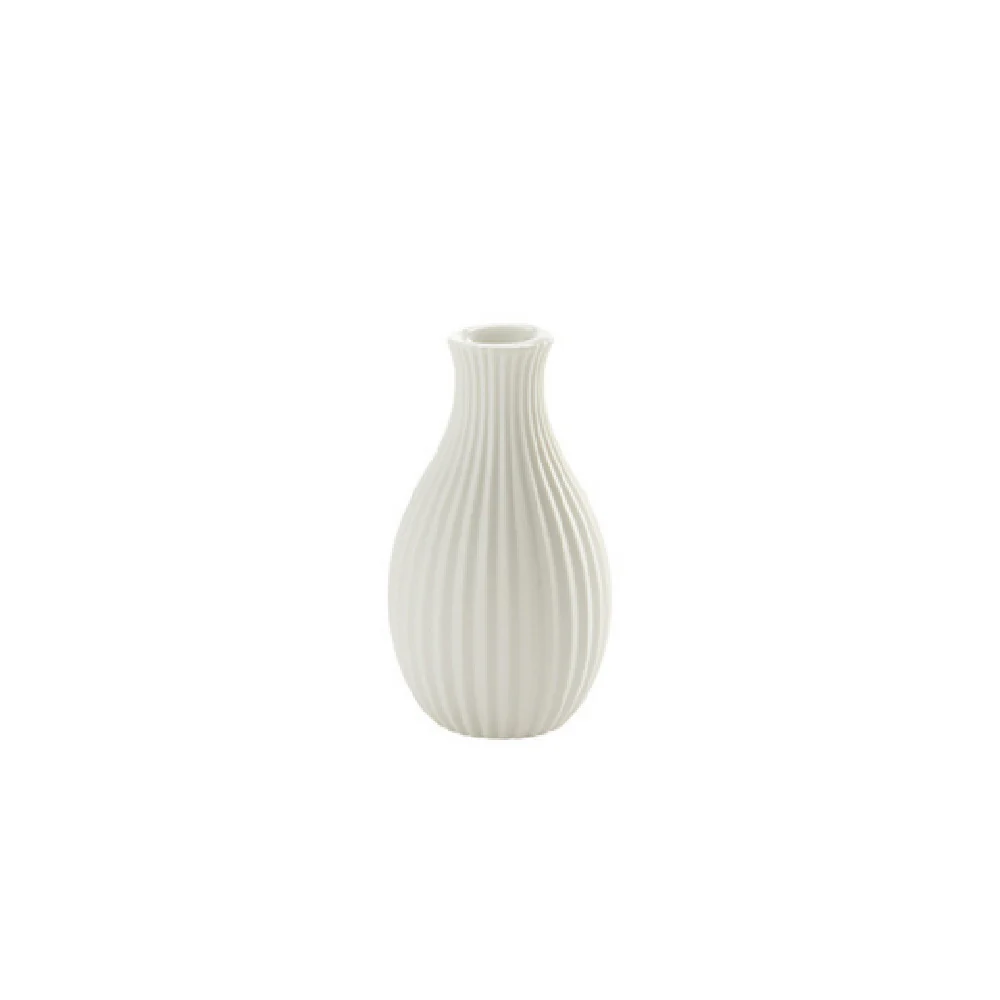 American Metalcraft BVJC4 2.12 Inch White Ceramic Jug Bud Vase Crimped