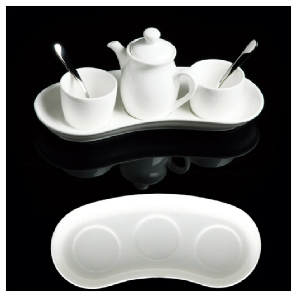 Fortessa ALU-00-017 8 Inch Underliner Vitreous China Half Moon Three Compartments Fortessa ALU-00-017 8 Inch Underliner Vitreous China Half Moon Three Compartments