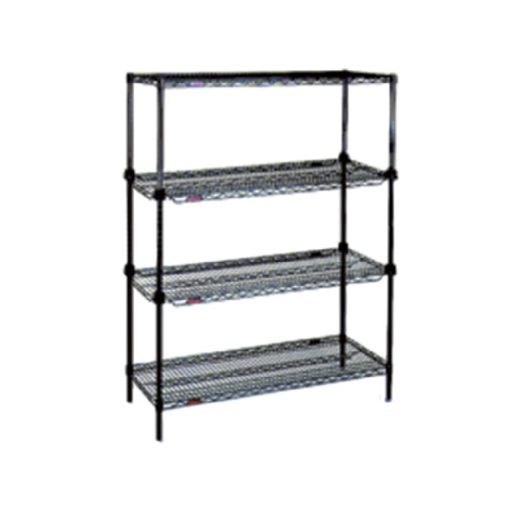Eagle RS4-74-A2448BL 48 Inch Add-A-Shelf Starter Unit 4 Tier Wire Shelving Black Epoxy Eagle RS4-74-A2448BL 48 Inch Add-A-Shelf Starter Unit 4 Tier Wire Shelving Black Epoxy