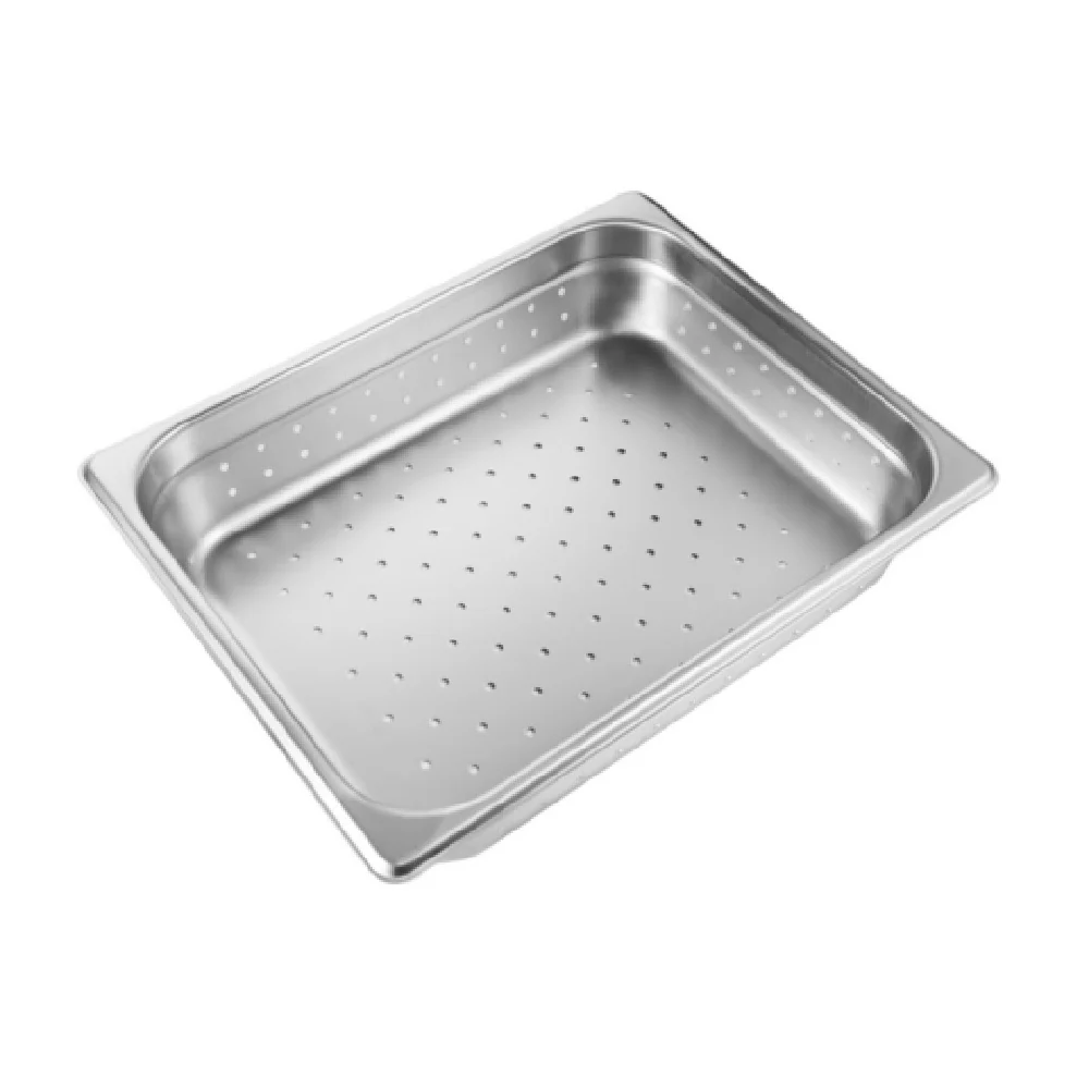 CAC China SSPH-24-2P 1/2 Size Steam Pan Perforated Anti-Jam Stainless Steel