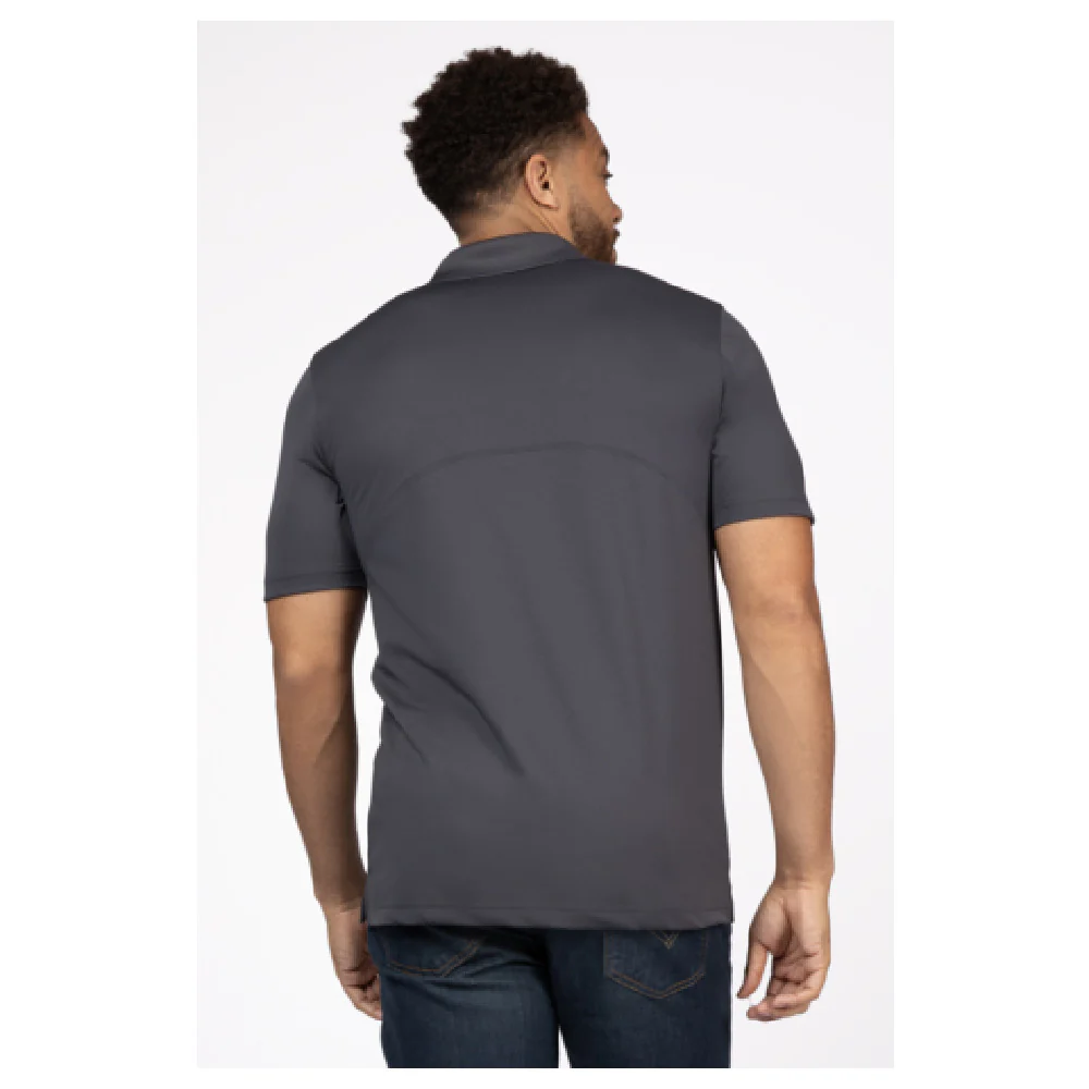 Chef Works Z650-IGY-XS 27 Inch Men's Polo Shirt Iron Gray Polyester Double-needle Chef Works Z650-IGY-XS 27 Inch Men's Polo Shirt Iron Gray Polyester Double-needle