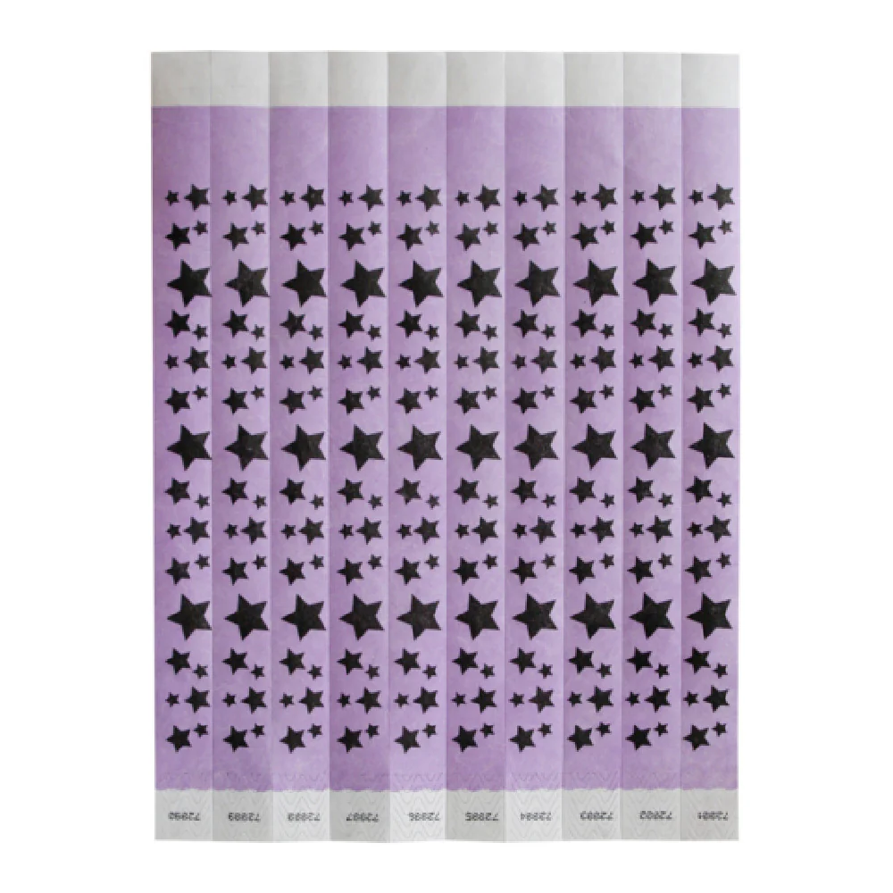Bar Maid WB-STARS 3/4 Inch Tyvek Wristbands Purple/Black 500 Bands Pack Bar Maid WB-STARS 3/4 Inch Tyvek Wristbands Purple/Black 500 Bands Pack