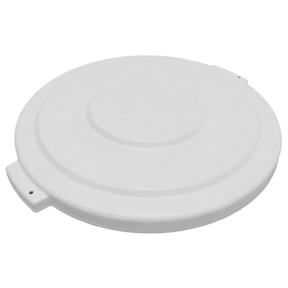 Carlisle 84103302 24 to 25 Inch Round Waste Bin Lid with Snap Down Tab Locks White Polyethylene Carlisle 84103302 24 to 25 Inch Round Waste Bin Lid with Snap Down Tab Locks White Polyethylene