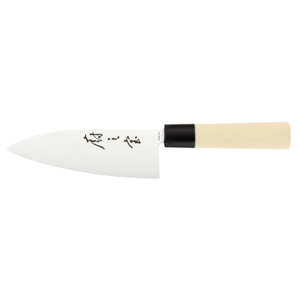 Mercer Culinary M24106PL 6 Inch Single-edge Deba Knife High Carbon Steel with Santoprene Handle Mercer Culinary M24106PL 6 Inch Single-edge Deba Knife High Carbon Steel with Santoprene Handle