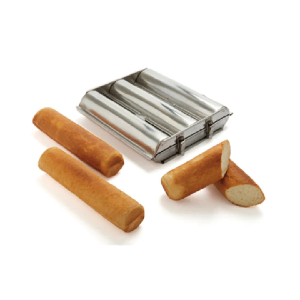 Matfer 341713 11-3/4 Inch Triple Bread Mold Heavy Duty Stainless Steel with Clamp Closures