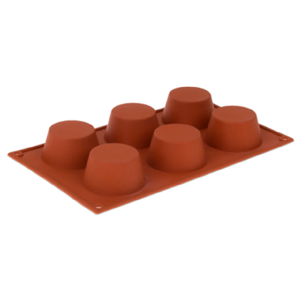 JB Prince M510 N 12 Inch Orange Muffin Mold Flexible Silicone Non-Stick
