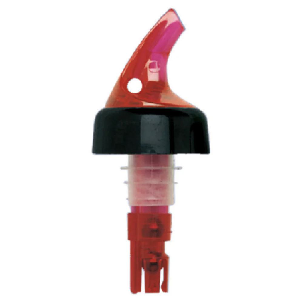 Spill-Stop 382-21 5/8 Oz Posi-Por Liquor Pourer Neon Red With Black Collar Spill-Stop 382-21 5/8 Oz Posi-Por Liquor Pourer Neon Red With Black Collar