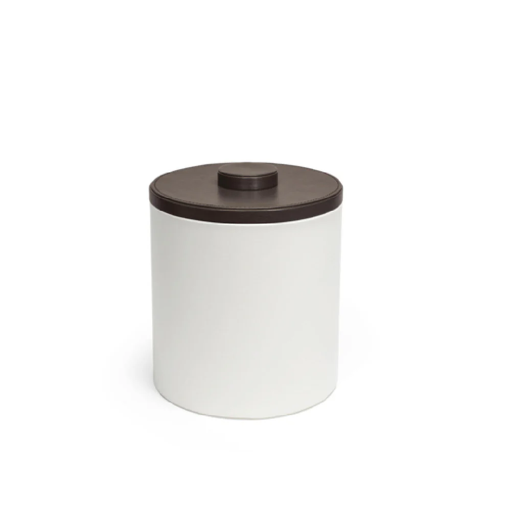 FOH RIB029WHL21 3.5qt Round London Ice Bucket White With Brown Lid Includes One RIB017WHL21-BTM 3.5qt Round London Ice Bucket Base White FOH RIB029WHL21 3.5qt Round London Ice Bucket White With Brown Lid Includes One RIB017WHL21-BTM 3.5qt Round London Ice Bucket Base White